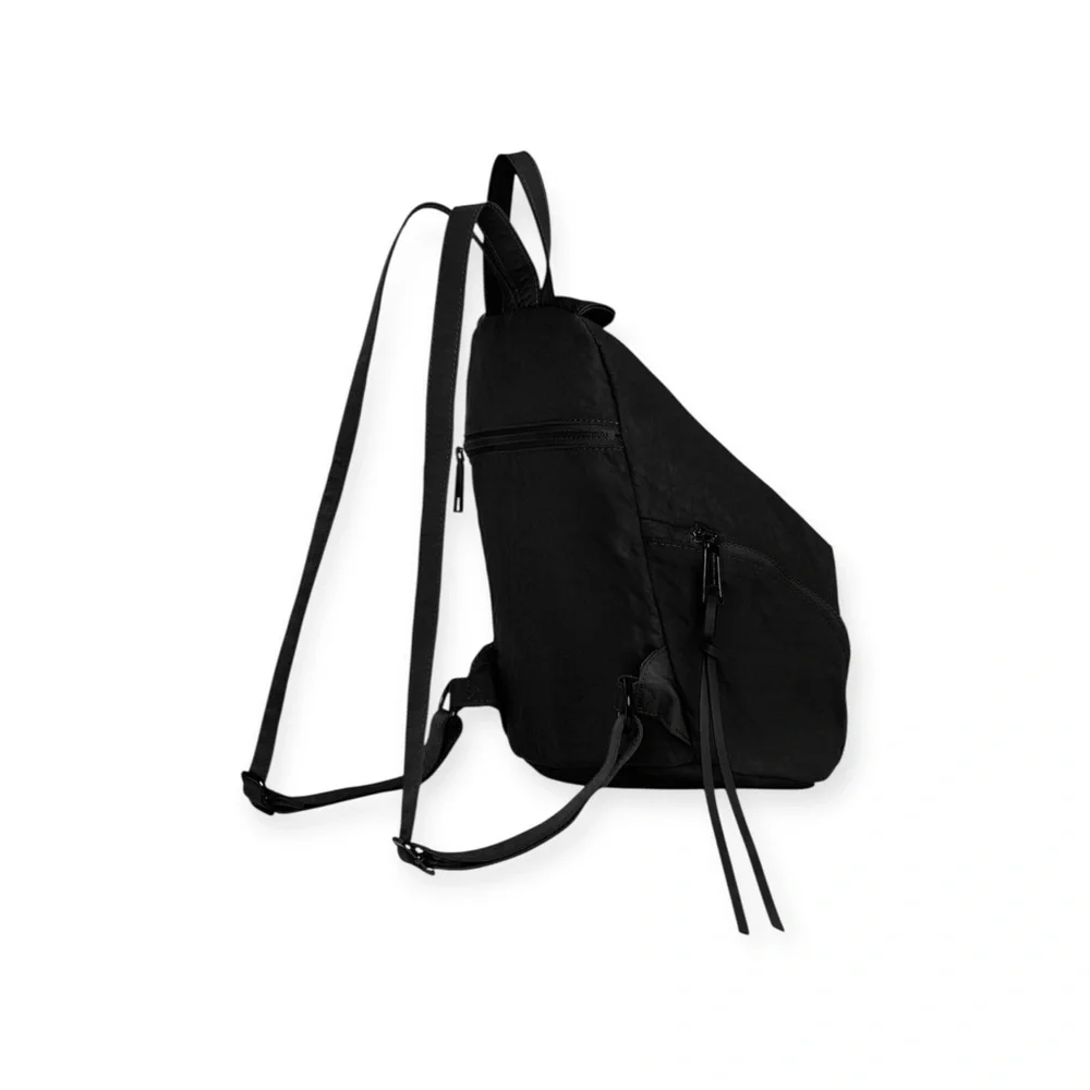 Rebecca Minkoff ♕ Julian Nylon Backpack Bag ♕ Washed Black ♕ Clasps Zips ♕